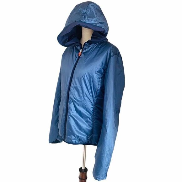 Save the Duck Sustainable High End Cruelty Free Jacket Rainy Blue Sz 2 Medium - Picture 1 of 15